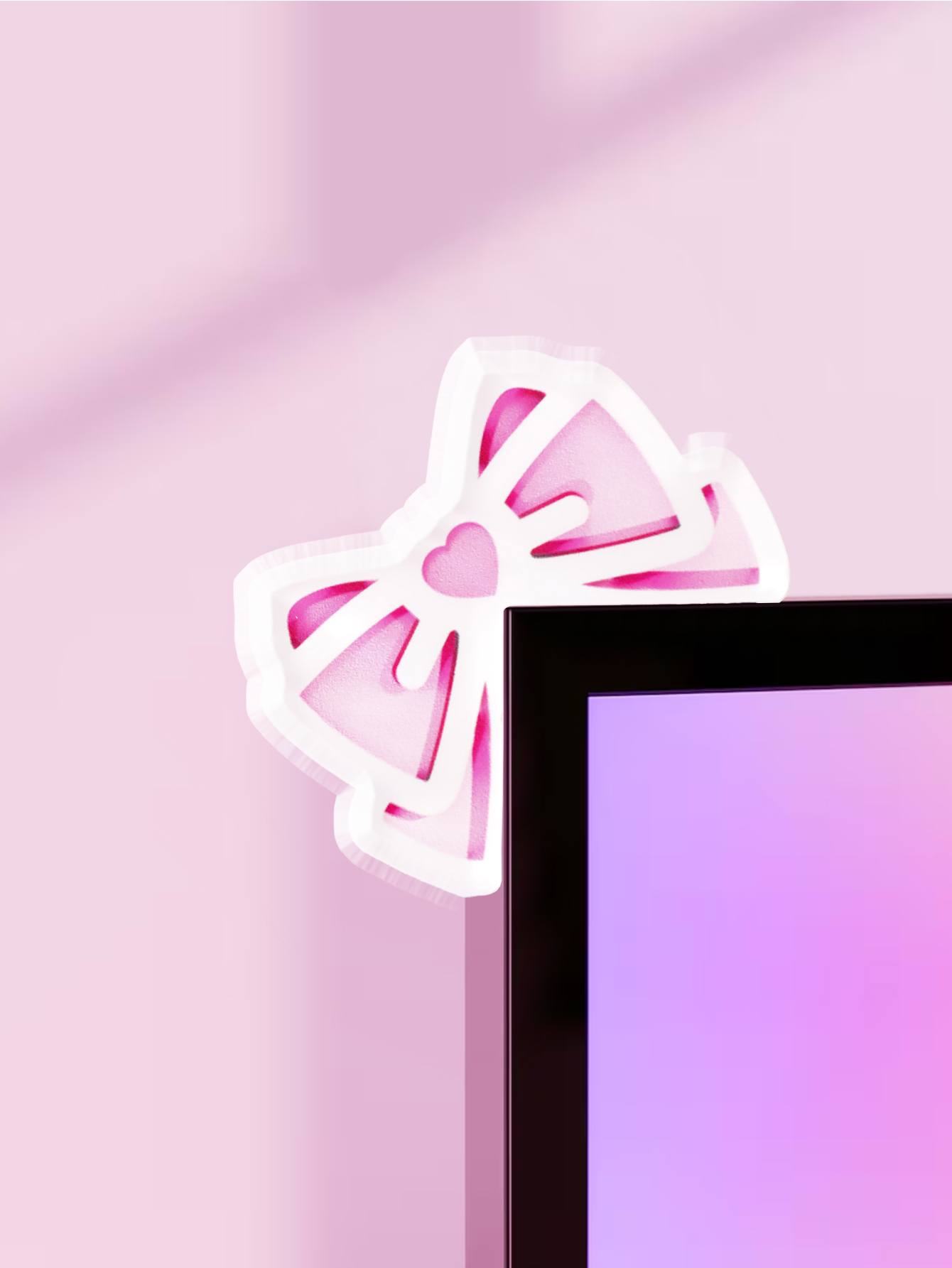 Office Technologies - Decoración de Monitor con Lazo Kawaii,
